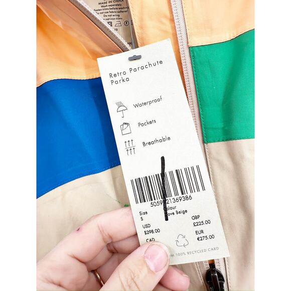 Sweaty Betty Retro Parachute Parka Raincoat Size S NEW FLAW - Picture 6 of 6